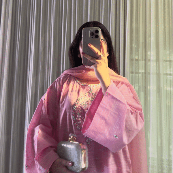 3 Piece Pink Lawn Shirt & Dupatta